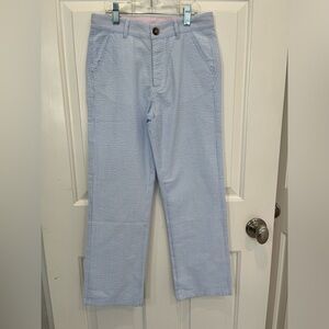 NEW Boys blue and white seersucker trousers size 12